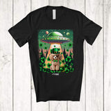 MacnyStore - Personalized Custom Name Poodle Leprechaun UFO; Joyful St. Patrick's Day Stolen Poodle Shamrock T-Shirt