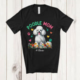 MacnyStore - Personalized Custom Name Poodle Mom; Amusing Mother's Day Flowers Paws; Family T-Shirt