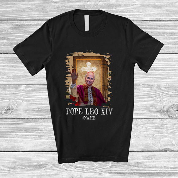 MacnyStore - Personalized Custom Name Pope Leo XIV; Humorous Chicago Prevost Da Pope 2025 God Bless T-Shirt