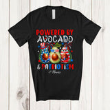 MacnyStore - Personalized Custom Name Powered by Avocado And Patriotism; Lovely 4th Of July Patriotic T-Shirt
