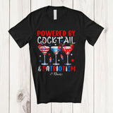 MacnyStore - Personalized Custom Name Powered by Cocktail And Patriotism; Lovely 4th Of July Patriotic T-Shirt