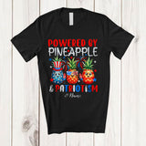 MacnyStore - Personalized Custom Name Powered by Pineapple And Patriotism; Lovely 4th Of July Patriotic T-Shirt
