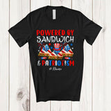 MacnyStore - Personalized Custom Name Powered by Sandwich And Patriotism; Lovely 4th Of July Patriotic T-Shirt
