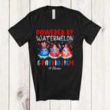 MacnyStore - Personalized Custom Name Powered by Watermelon And Patriotism; Lovely 4th Of July Patriotic T-Shirt