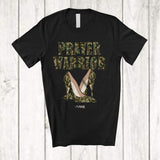 MacnyStore - Personalized Custom Name Prayer Warrior; Proud Veteran High Heels Soldier Army; Family Group T-Shirt