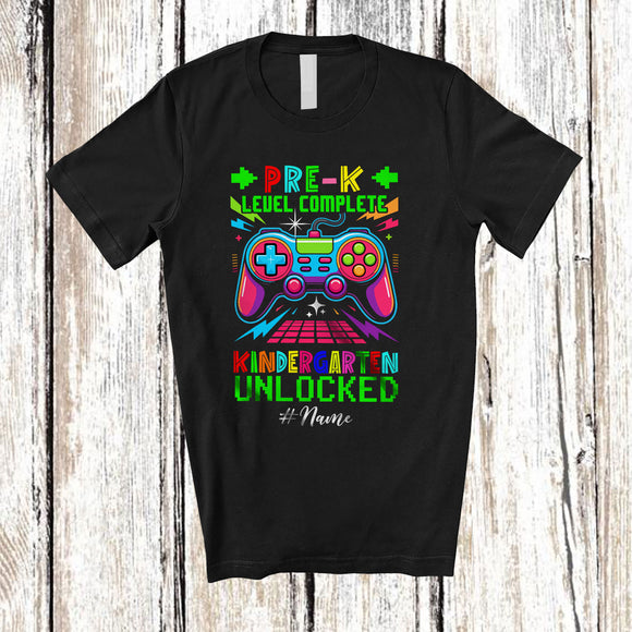 MacnyStore - Personalized Custom Name Pre-K Complete Kindergarten Unlocked; Joyful Back To School Gamer T-Shirt
