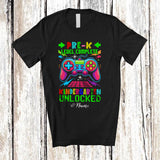 MacnyStore - Personalized Custom Name Pre-K Complete Kindergarten Unlocked; Joyful Back To School Gamer T-Shirt