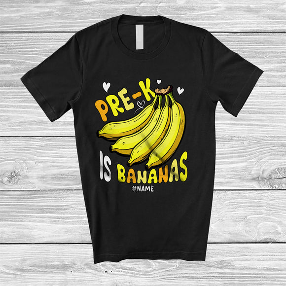 MacnyStore - Personalized Custom Name Pre-K Is Bananas; Humorous Back To School Banana Fruit Teacher T-Shirt