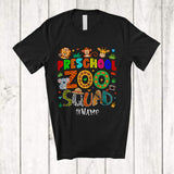 MacnyStore - Personalized Custom Name Preschool Zoo Squad; Joyful Graduation Last Day Of School Animal T-Shirt