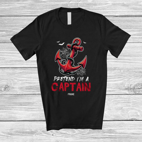 MacnyStore - Personalized Custom Name Pretend I'm A Captain; Awesome Halloween Costume Anchor Cosplay T-Shirt