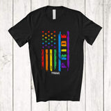 MacnyStore - Personalized Custom Name Pride; Awesome 4th Of July LGBTQ Gay US Flag Rainbow; Patriotic T-Shirt