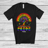 MacnyStore - Personalized Custom Name Pride; Awesome LGBTQ Pride Colorful Rainbow Tree; Gay LGBT Month T-Shirt