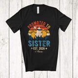 MacnyStore - Personalized Custom Name Promoted To Sister 2026; Lovely Mother's Day Vintage Retro; Pregnancy T-Shirt
