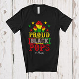 MacnyStore - Personalized Custom Name Proud Black Pops; Lovely Juneteenth Afro Strong Hand African Family T-Shirt
