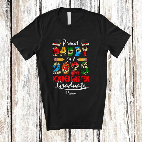 MacnyStore - Personalized Custom Name Proud Daddy 2025 Kindergarten Graduate; Happy Father's Day Family T-Shirt
