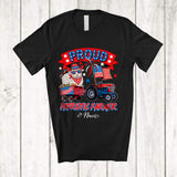 MacnyStore - Personalized Custom Name Proud Patriotic; Lovely 4th Of July Sheep On Tractor; Farmer Farm T-Shirt