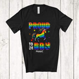 MacnyStore - Personalized Custom Name Proud To Be Gay; Joyful LGBTQ Gay Pride Month Unicorn Lover T-Shirt