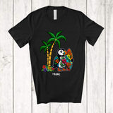 MacnyStore - Personalized Custom Name Puffin Surfer; Joyful Summer Vacation Hawaiian Surfing Lover T-Shirt
