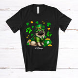 MacnyStore - Personalized Custom Name Pug Leprechaun Glasses; Amusing St. Patrick's Day Shamrock T-Shirt