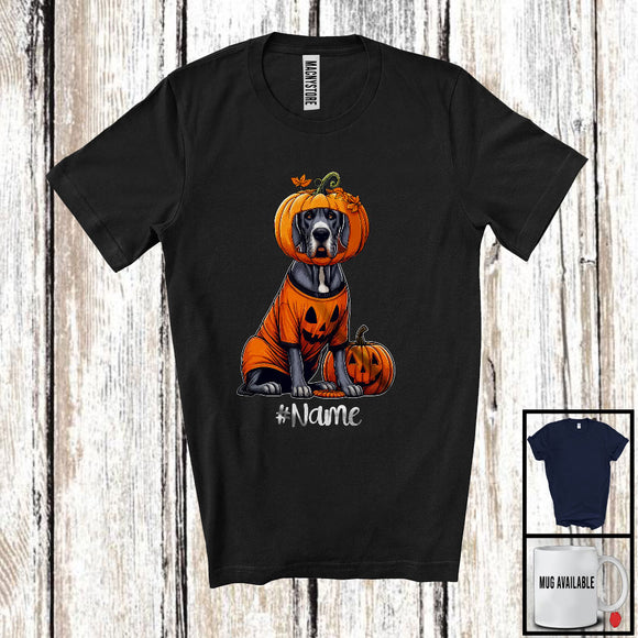 MacnyStore - Personalized Custom Name Pumpkin Great Dane; Humorous Halloween Family T-Shirt