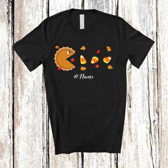 MacnyStore - Personalized Custom Name Pumpkin Pie Eating Candy Corn; Joyful Halloween Testing Food Lover T-Shirt