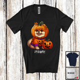MacnyStore - Personalized Custom Name Pumpkin Pomeranian; Humorous Halloween Family Group T-Shirt