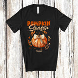 MacnyStore - Personalized Custom Name Pumpkin Season; Amazing Halloween Fall Pumpkin Bow Tie; Family T-Shirt