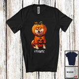 MacnyStore - Personalized Custom Name Pumpkin Shiba Inu; Humorous Halloween Costume Family T-Shirt