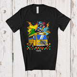 MacnyStore - Personalized Custom Name Raccoon On School Bus; Amusing Back To School Bus Driver Teacher T-Shirt