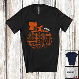 MacnyStore - Personalized Custom Name Raccoon Pumpkin Shape Plaid; Lovely Thanksgiving Halloween Animal T-Shirt