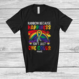 MacnyStore - Personalized Custom Name Rainbow Happiness Isn't Just One Color; Lovely LGBTQ Gay Ribbon T-Shirt