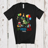 MacnyStore - Personalized Custom Name Rawr I'm Four-Rex; Amusing 4th Birthday Party Dinosaur T-Rex T-Shirt