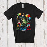 MacnyStore - Personalized Custom Name Rawr I'm Three-Rex; Amusing 3rd Birthday Party Dinosaur T-Rex T-Shirt