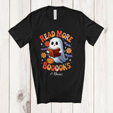 MacnyStore - Personalized Custom Name Read More Boooooks; Lovely Halloween Ghost Books; Librarian Teacher T-Shirt