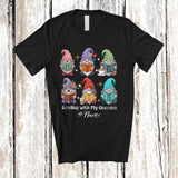 MacnyStore - Personalized Custom Name Reading With My Gnomies; Lovely First Day Back To School Teacher Librarian T-Shirt