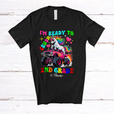 MacnyStore - Personalized Custom Name Ready To Crush 2nd Grade; Joyful Back To School Unicorn On Monster Truck T-Shirt