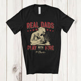 MacnyStore - Personalized Custom Name Real Dads Play With Fire; Proud Father's Day Welder; Family T-Shirt