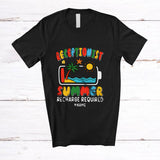 MacnyStore - Personalized Custom Name Receptionist Summer Recharge; Proud Last Day Of School Low Battery T-Shirt