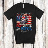 MacnyStore - Personalized Custom Name Red White And Bites; Proud 4th Of July Himalayan Cat; Patriotic T-Shirt