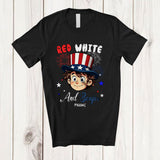 MacnyStore - Personalized Custom Name Red White And Boujee; Lovely 4th Of July Uncle Sam Boy Patriotic T-Shirt