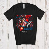 MacnyStore - Personalized Custom Name Red White And Woof; Adorable 4th Of July Corgi Firecracker; Patriotic T-Shirt