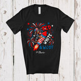 MacnyStore - Personalized Custom Name Red White And Woof; Adorable 4th Of July Dachshund Firecracker; Patriotic T-Shirt