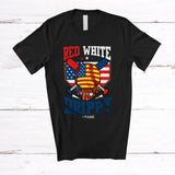 MacnyStore - Personalized Custom Name Red White and Drippy; Joyful 4th Of July Softball Ice Cream T-Shirt
