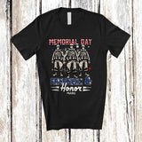 MacnyStore - Personalized Custom Name Remember Honor; Proud 4th Of July US Veterans Memorial Day Patriotic T-Shirt