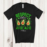 MacnyStore - Personalized Custom Name Respect The Avocado; Sarcastic Three Avocados Vegan Vegetable T-Shirt