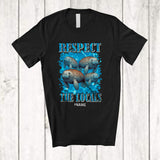 MacnyStore - Personalized Custom Name Respect The Locals; Adorable Manatee Wildlife Sea Animal T-Shirt