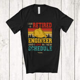 MacnyStore - Personalized Custom Name Retired Engineer Schedule; Joyful Retirement Father's Day; Vintage Retro T-Shirt