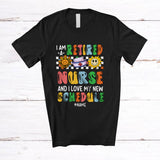 MacnyStore - Personalized Custom Name Retired Nurse Love New Schedule; Joyful Mother's Day Retirement T-Shirt