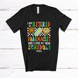 MacnyStore - Personalized Custom Name Retired Pharmacist Love New Schedule; Joyful Mother's Day Retirement T-Shirt