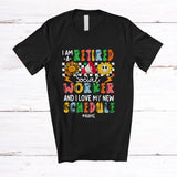 MacnyStore - Personalized Custom Name Retired Social Worker Love New Schedule; Joyful Mother's Day Retirement T-Shirt